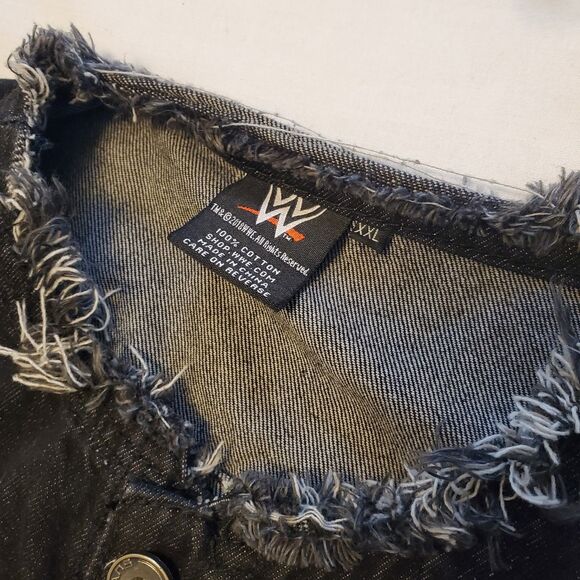 Rare 2018 WWE Aleister Black Fade To Black Adult Denim Vest XXL Rare Wrestling - Picture 4 of 6